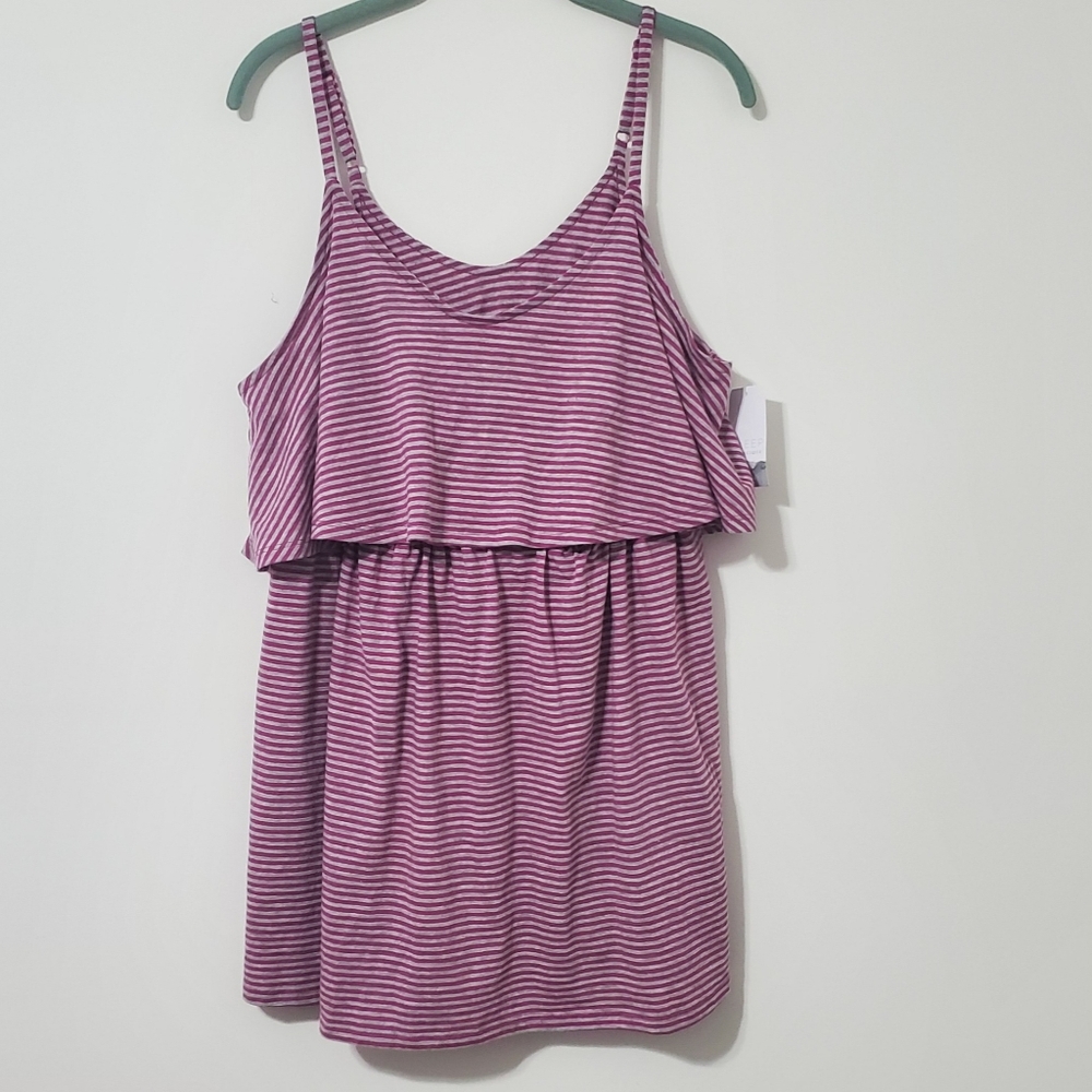 Cacique Pink Gray Striped Sleep Cami Jogger Set Size 14/16 NEW - Picture 4 of 10